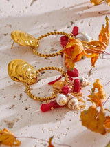 Litlookz Studio Seashell Beaded Hoop Earrings, view 6