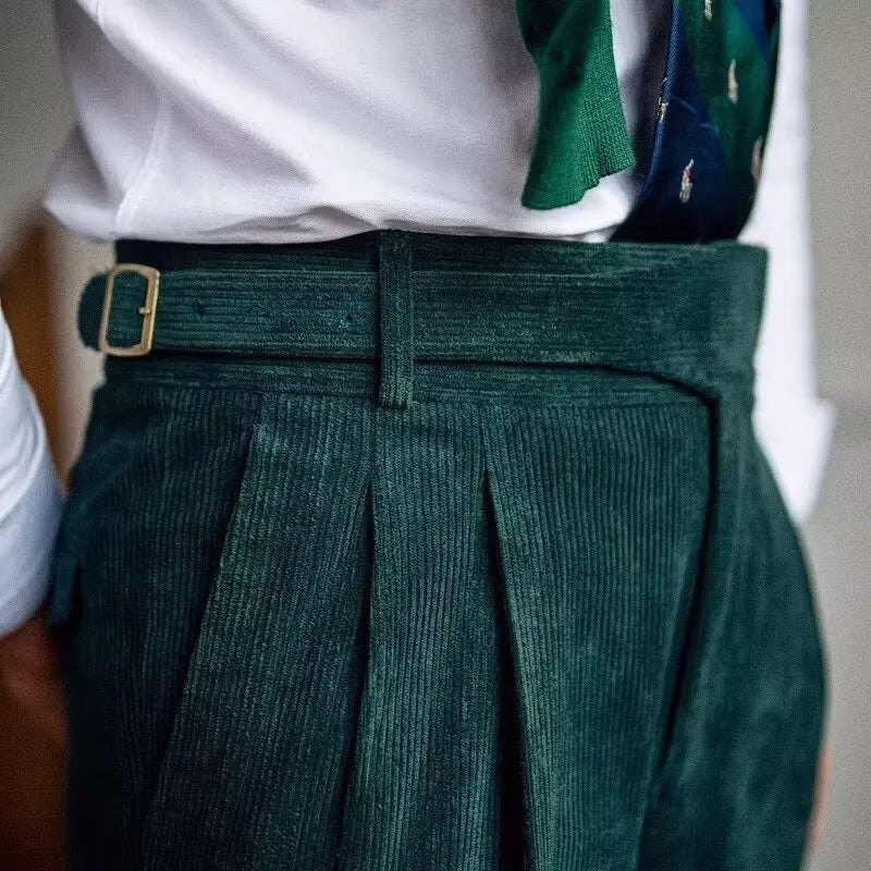 Litlookz Studio Self-Belt Corduroy Pants