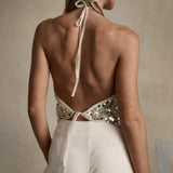 Litlookz Studio Sequined Backless Halter Top, view 2