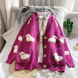 Litlookz Studio Sheep Embroidery Knitted Cardigan, view 2