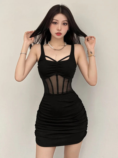 Litlookz Studio Sheer Bodice Mini Dress