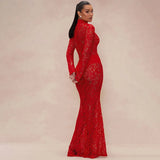 Litlookz Studio Sheer Lace Maxi Dress, view 2