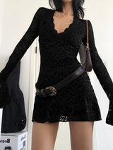 Litlookz Studio Sheer Lace Mini Dress, view 6
