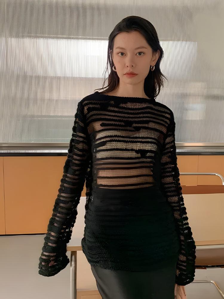 Litlookz Studio Sheer Loose Knitted Sweater