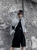 Litlookz Studio Sheer Mesh Button-Up Shirt, view 3