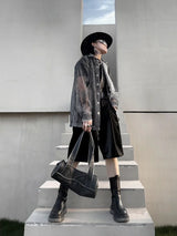 Litlookz Studio Sheer Mesh Button-Up Shirt, view 4