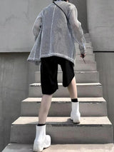 Litlookz Studio Sheer Mesh Button-Up Shirt, view 5
