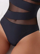 Litlookz Studio Sheer Mesh One Piece Swimsuit, view 4