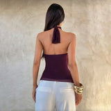 Litlookz Studio Sheer Ruffle Halter Top, view 2