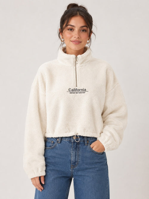 Litlookz Studio Sherpa Quarter Zip Sweatshirt