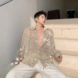 Litlookz Studio Shiny Sequin Sheer Shirt, view 2