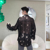 Litlookz Studio Shiny Sequin Sheer Shirt, view 6