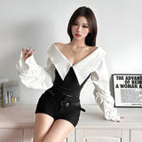 Litlookz Studio Shirt Corset Top, view 3