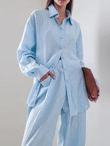 Litlookz Studio Shirt & Pants Blue Two Piece Set, view 2