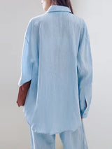Litlookz Studio Shirt & Pants Blue Two Piece Set, view 3