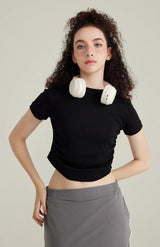 Litlookz Studio Side Ruched Crop Top, view 3