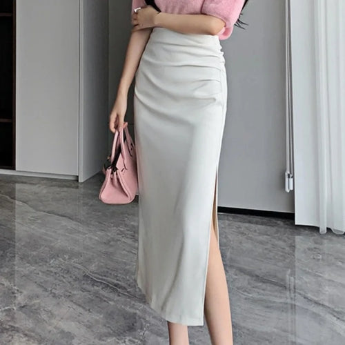 Litlookz Studio Side Slit Midi Skirt