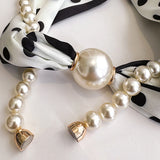 Litlookz Studio Silk Scarf Pearl Necklace, view 2