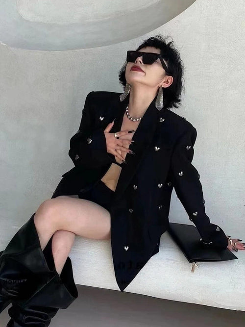 Litlookz Studio Silver Hearts Blazer