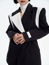Litlookz Studio Single Button Color Block Blazer, view 6