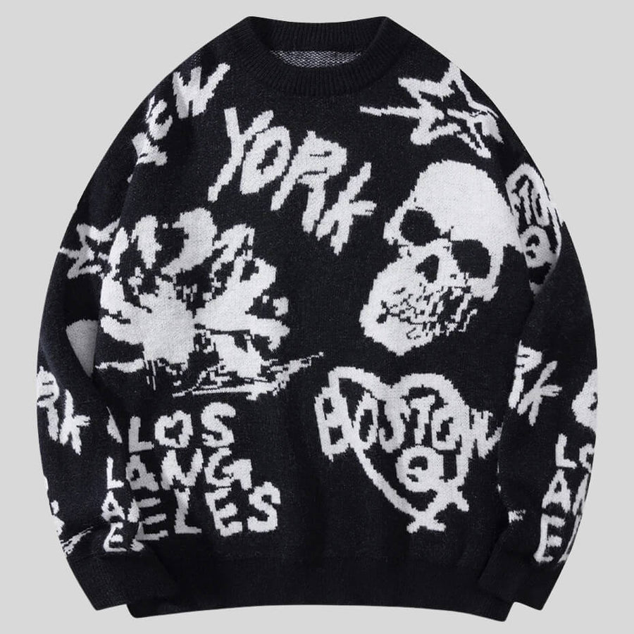 Litlookz Studio Skull Sweater