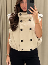 Litlookz Studio Sleeveless Trench Vest Top, view 2