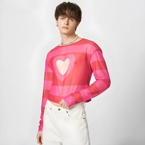 Litlookz Studio Soft Boy Heart Cut Out Crop Top