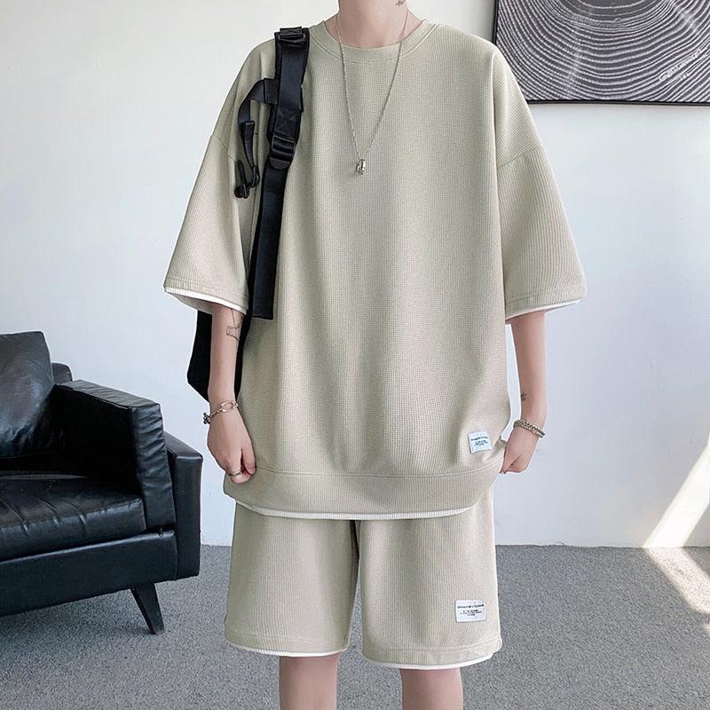 Litlookz Studio Soft Boy Sweatshirt & Sweatshorts Two Piece Set