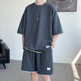 Litlookz Studio Soft Boy Sweatshirt & Sweatshorts Two Piece Set, view 3