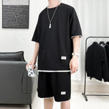 Litlookz Studio Soft Boy Sweatshirt & Sweatshorts Two Piece Set, view 4