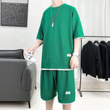 Litlookz Studio Soft Boy Sweatshirt & Sweatshorts Two Piece Set, view 6