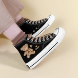 Litlookz Studio Bear Lace Up Canvas Shoes, view 2