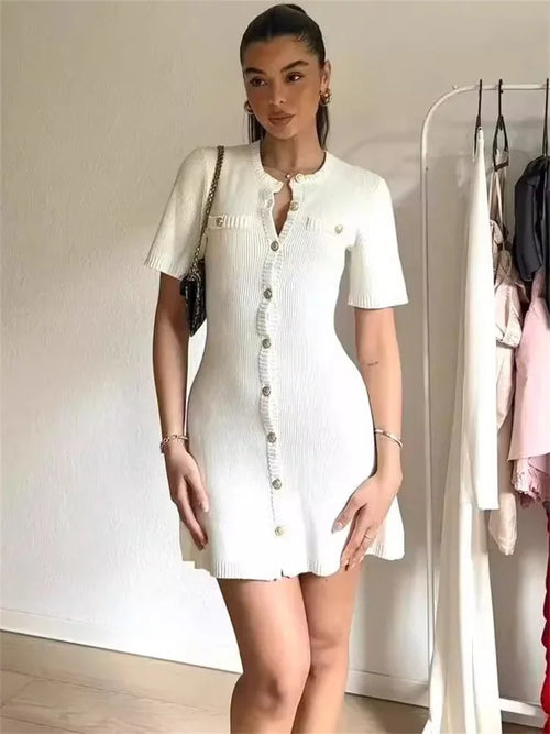 Litlookz Studio Soft Girl Button Up Mini Dress