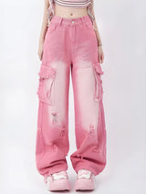 Litlookz Studio Soft Girl Distressed Cargo Jeans, view 3