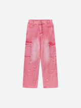 Litlookz Studio Soft Girl Distressed Cargo Jeans, view 4