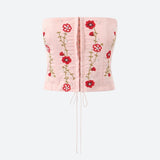 Litlookz Studio Soft Girl Embroidered Beaded Corset Top, view 2
