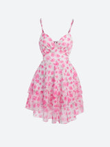 Litlookz Studio Soft Girl Floral Backless Chiffon Mini Dress, view 4