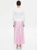 Litlookz Studio Soft Girl Floral Satin Midi Skirt, view 3