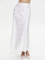 Litlookz Studio Soft Girl Floral Satin Midi Skirt, view 4