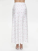 Litlookz Studio Soft Girl Floral Satin Midi Skirt, view 5