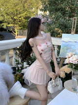 Litlookz Studio Soft Girl Flower Tube Top & Tulle Mini Skirt Two Piece Set, view 2