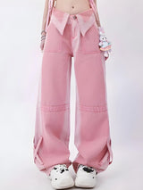 Litlookz Studio Soft Girl Folded Waist Jeans, view 2