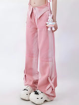 Litlookz Studio Soft Girl Folded Waist Jeans, view 3