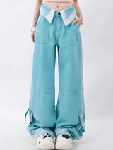 Litlookz Studio Soft Girl Folded Waist Jeans, view 5