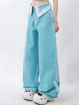 Litlookz Studio Soft Girl Folded Waist Jeans, view 6