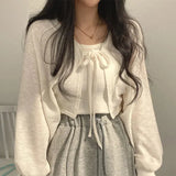 Litlookz Studio Soft Girl Lace Up Crop Cardigan, view 5