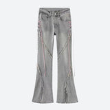 Litlookz Studio Soft Girl Lace Up Slit Flare Jeans, view 6