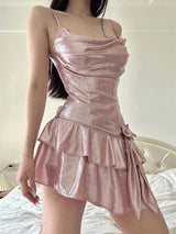 Litlookz Studio Soft Girl Metallic Mini Dress, view 3