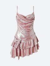 Litlookz Studio Soft Girl Metallic Mini Dress, view 6