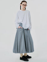Litlookz Studio Soft Girl Plaid Bubble Midi Skirt, view 3